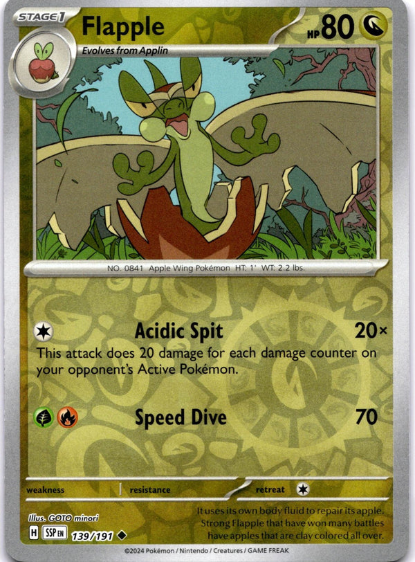 Pokemon Flapple 139/191 Surging Sparks Reverse Holo NM