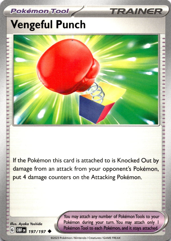 Pokemon Vengeful Punch 197/197 Obsidian Flames Non Holo NM