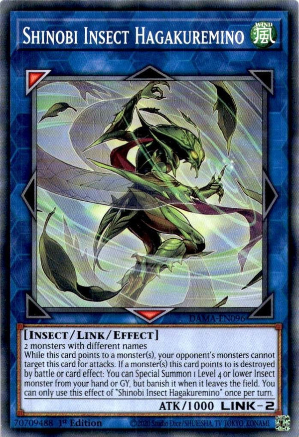 Yugioh Shinobi Insect Hagakuremino DAMA-EN096 Common 1st Edition NM
