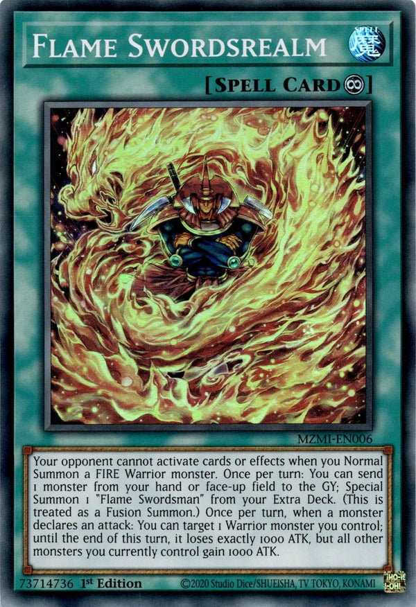 Yugioh Flame Swordsrealm MZMI-EN006 Super Rare 1st Edition NM