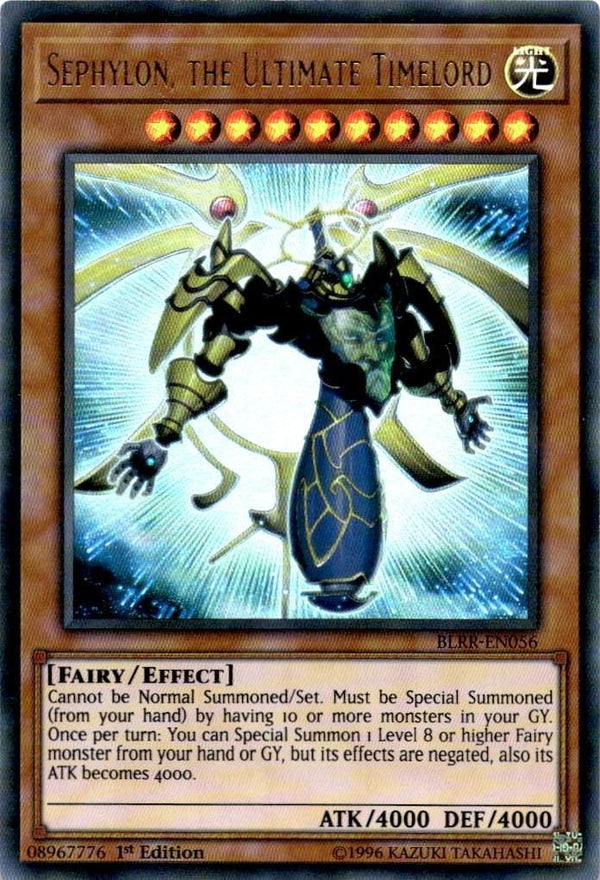 Yugioh Sephylon, the Ultimate Timelord BLRR-EN056 Ultra Rare 1st Edition VLP/NM