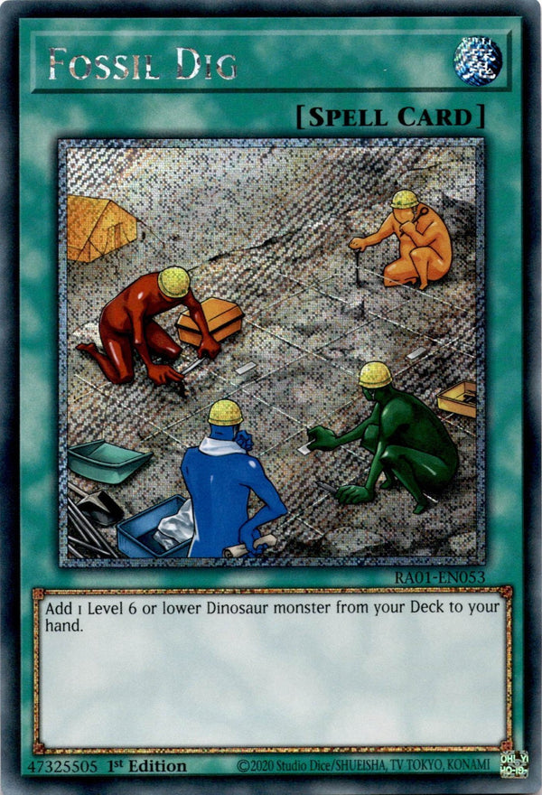 Yugioh Fossil Dig RA01-EN053 Platinum Secret Rare 1st Edition NM