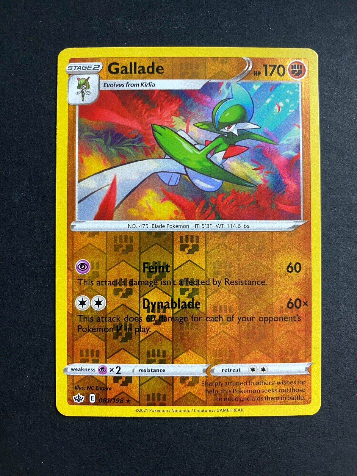 Pokemon Gallade 081/198 Chilling Reign Reverse Holo NM