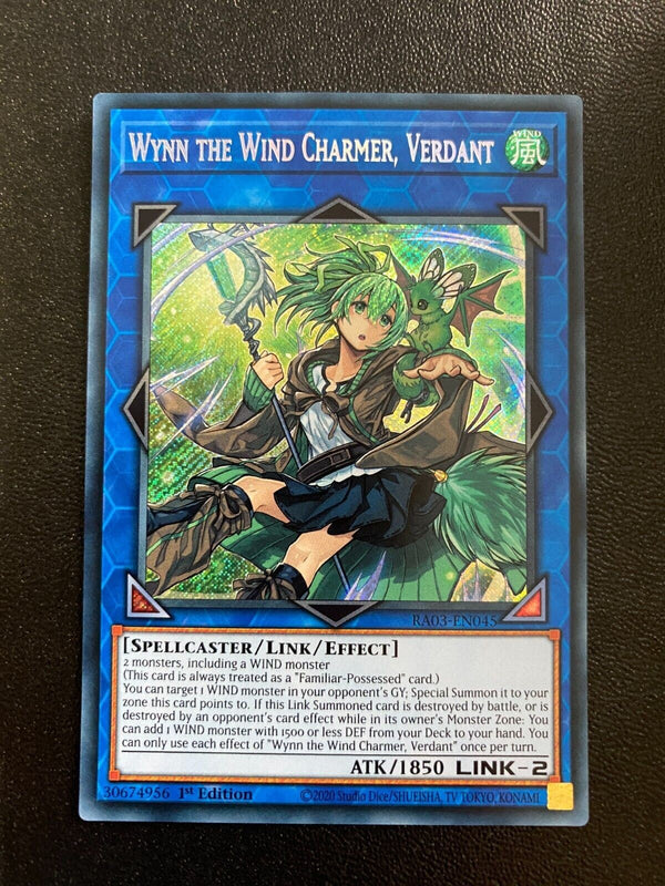 Yugioh Wynn the Wind Charmer, Verdant RA03-EN045 Secret Rare 1st Edition NM