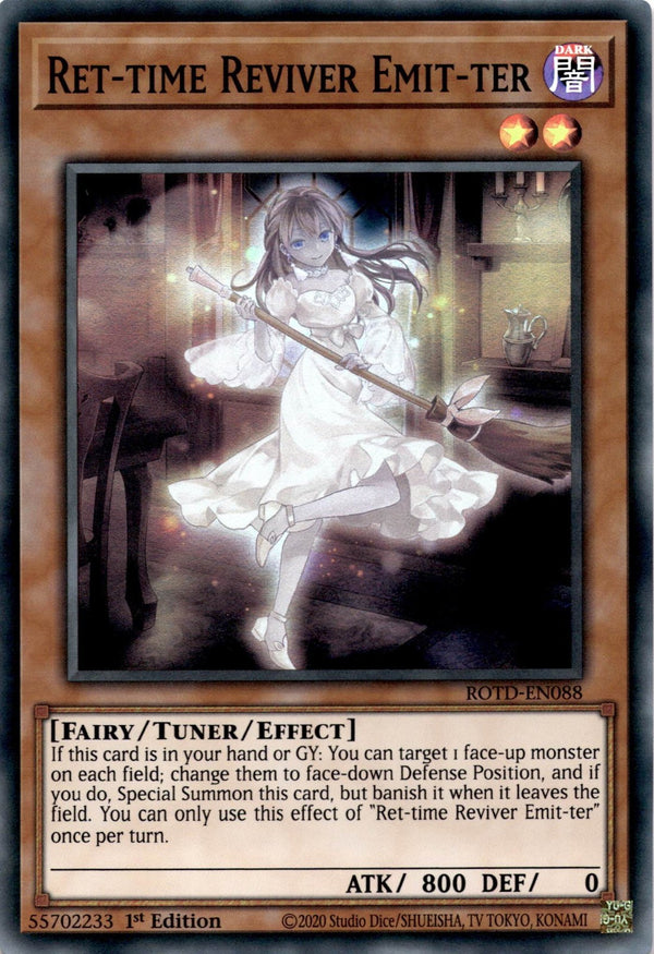 Yugioh Ret-time Reviver Emit-ter ROTD-EN088 Super Rare 1st Edition VLP/NM