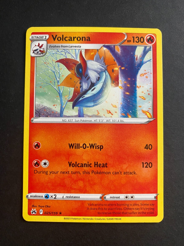 Pokemon Volcarona 025/159 Crown Zenith Rare Non Holo NM