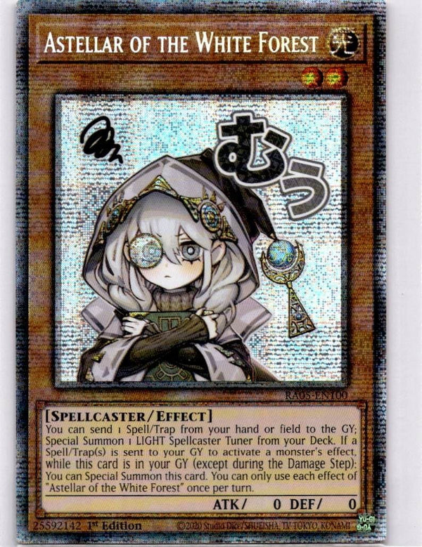 Yugioh Astellar of the White Forest RA05-EN100 NA Print Starlight Rare 1st Ed NM