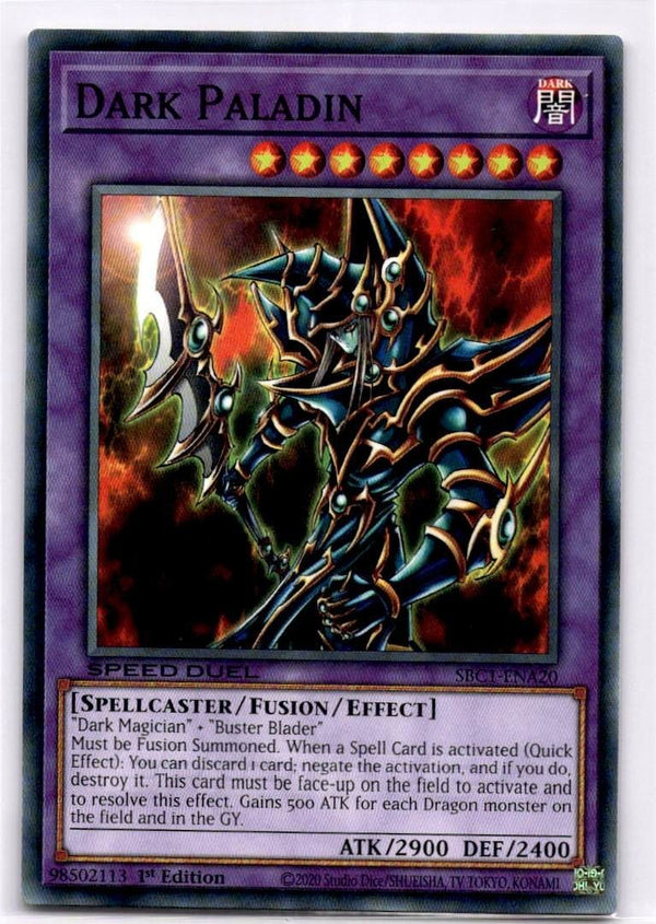 Yugioh Dark Paladin SBC1-ENA20 Common 1st Edition NM