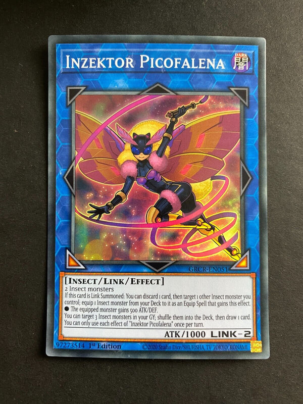 Yugioh Inzektor Picofalena GRCR-EN051 Super Rare 1st Edition MP (SCUFFING)