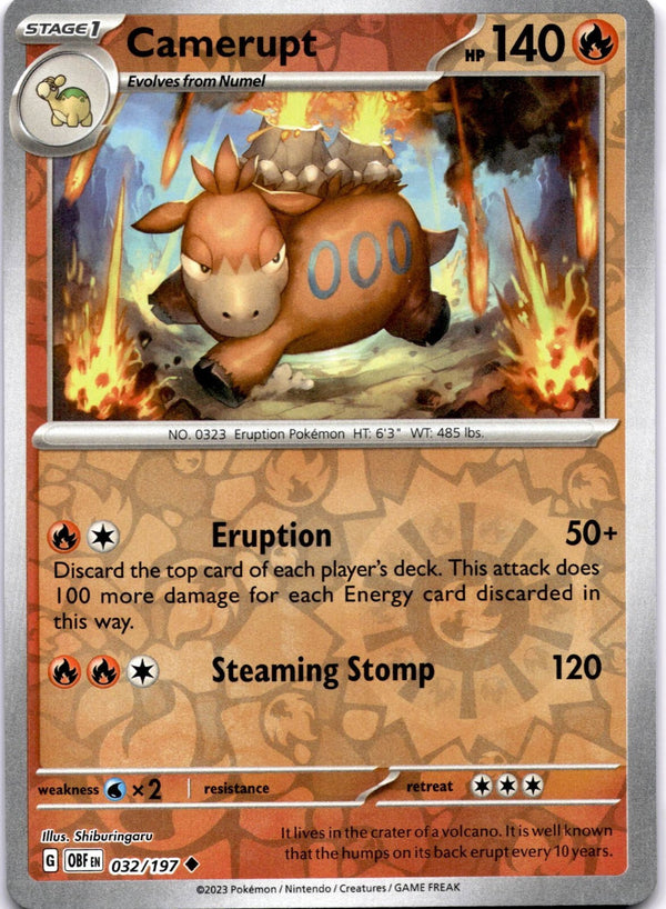 Pokemon Camerupt 032/197 Paldea Evolved Reverse Holo NM