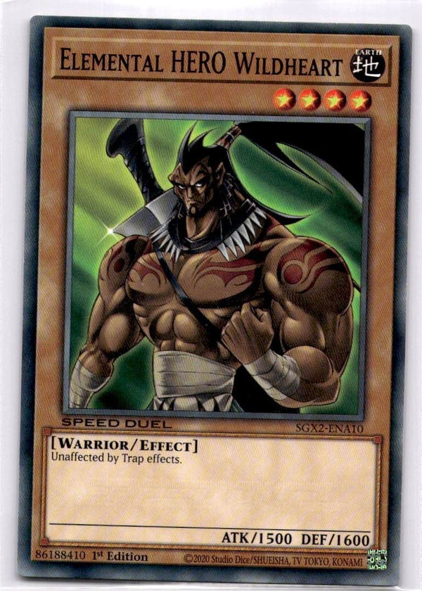 Yugioh Elemental HERO Wildheart SGX2-ENA10 Common 1st Edition NM