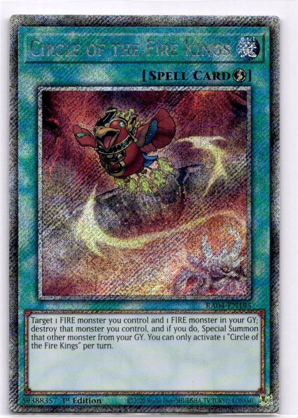 Yugioh Circle of the Fire Kings RA04-EN195 Platinum Secret Rare 1st Edition NM