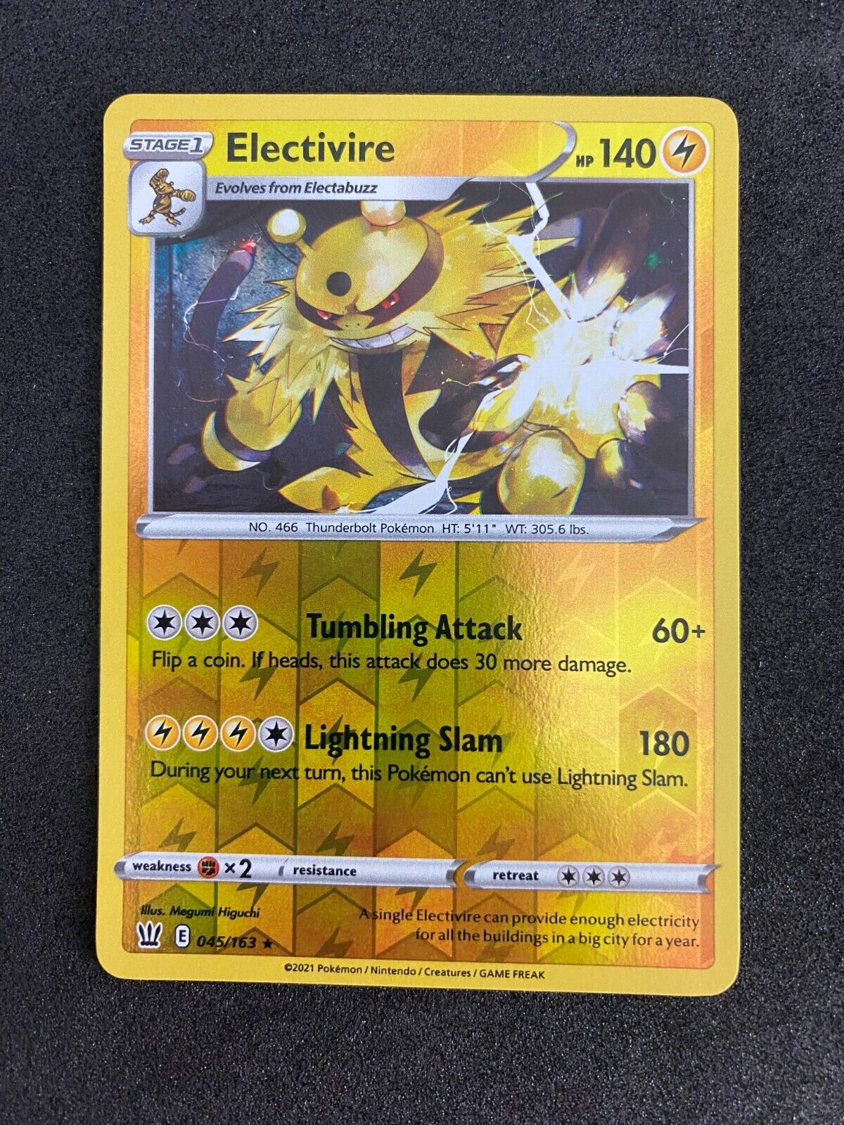 Pokemon Electivire 045/163 Battle Styles Reverse Holo NM-MINT 45/163