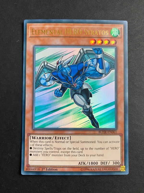 Yugioh Elemental HERO Stratos BLHR-EN061 Ultra Rare 1st Edition LP