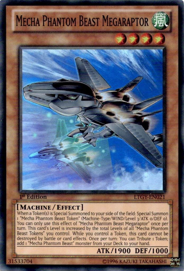 Yugioh Mecha Phantom Beast Megaraptor LTGY-EN021 Super Rare 1st Edition VLP/NM