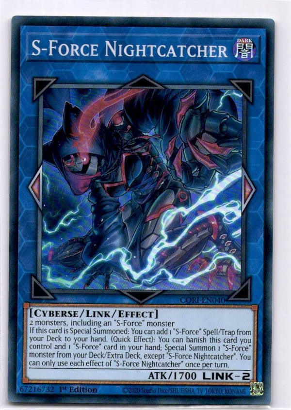 Yugioh S-Force Nightcatcher CORI-EN040 Super Rare 1st Edition NM