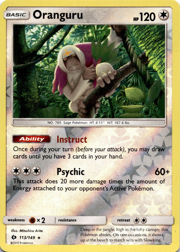 Pokemon Oranguru 113/149 Sun Moon Base Reverse Holo NM