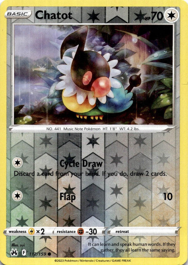 Pokemon Chatot 112/159 Crown Zenith Reverse Holo LP