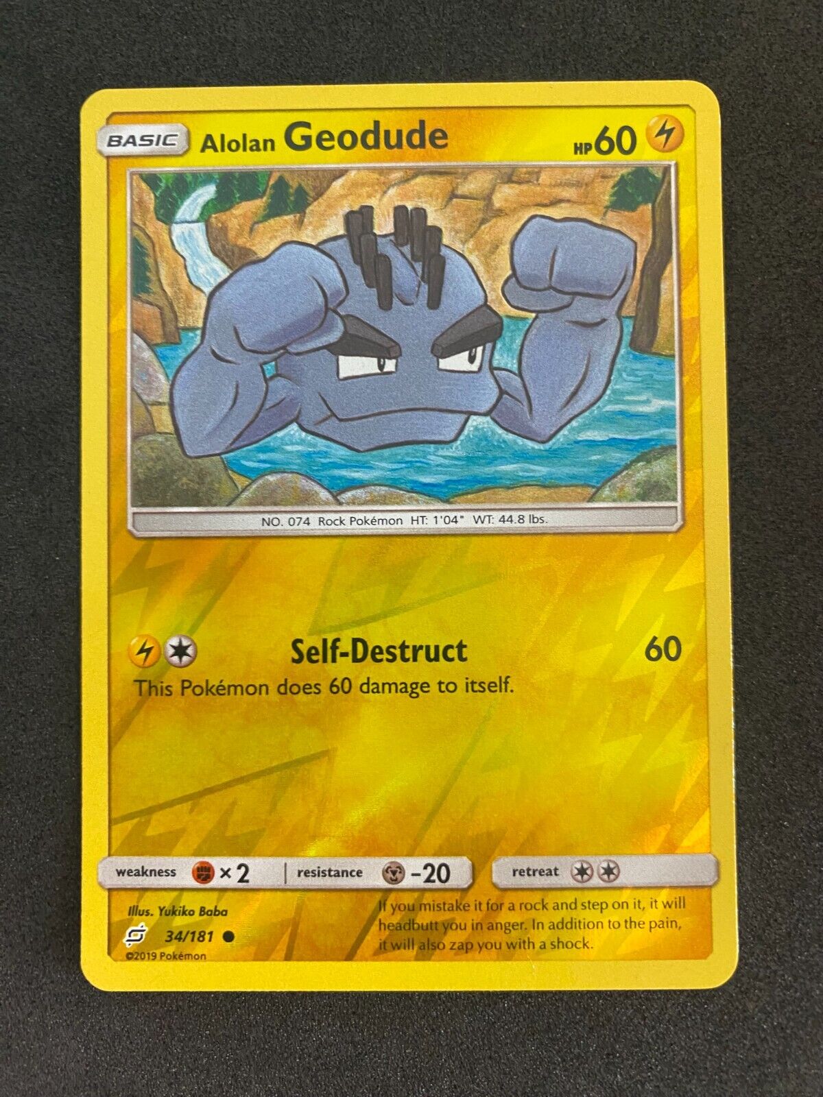 Pokemon Alolan Geodude 34/181 Team Up Reverse Holo NM