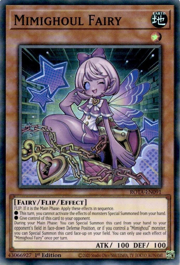 Yugioh Mimighoul Fairy ROTA-EN091 Super Rare 1st Edition VLP/NM
