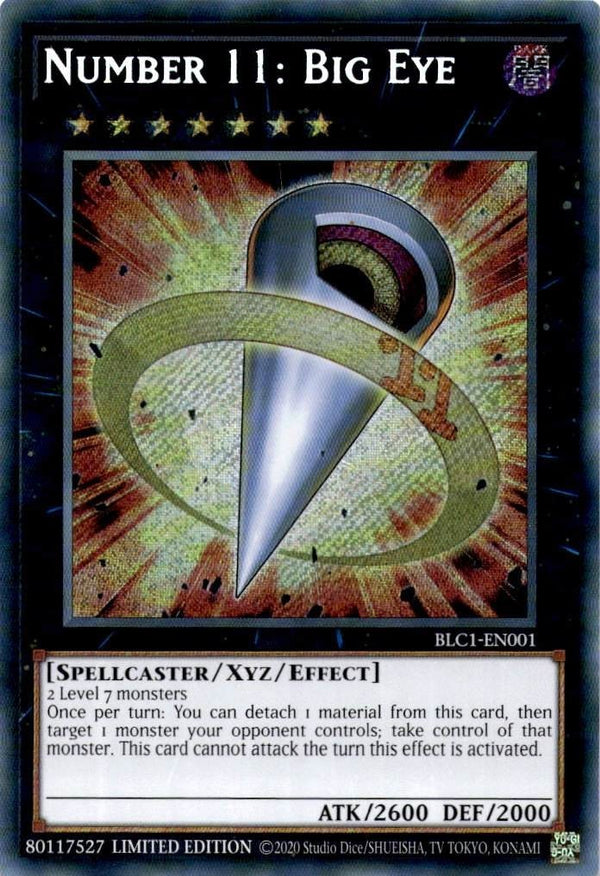 Yugioh Number 11: Big Eye BLC1-EN001 Secret Rare 1st Edition NM