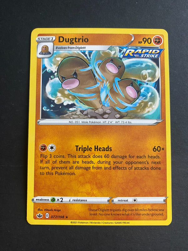 Pokemon Dugtrio 077/198 Chilling Reign Rare Non Holo VLP/NM