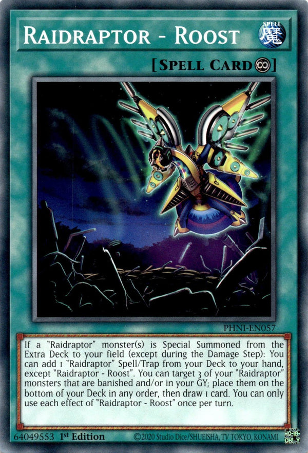 Yugioh Raidraptor - Roost PHNI-EN057 Common 1st Edition NM