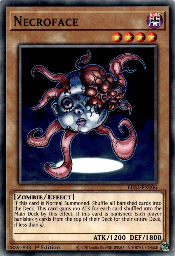 Yugioh Necroface LDS3-EN006 Common 1st Edition NM