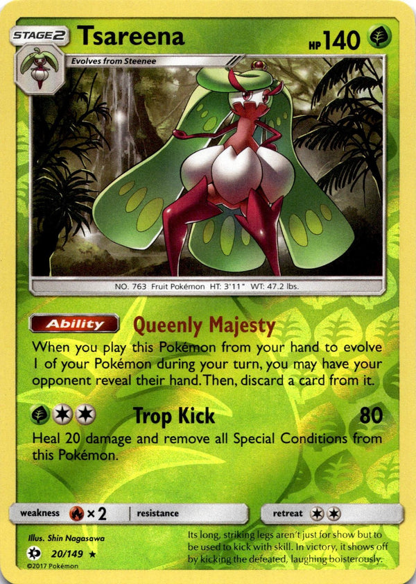 Pokemon Tsareena 20/149 Sun Moon Base Reverse Holo NM