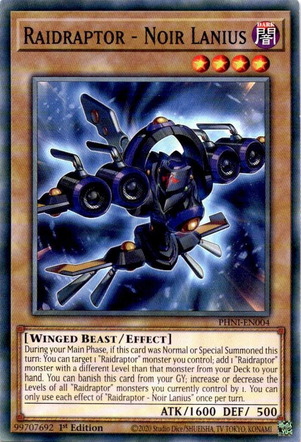 Yugioh Raidraptor - Noir Lanius PHNI-EN004 Common 1st Edition NM