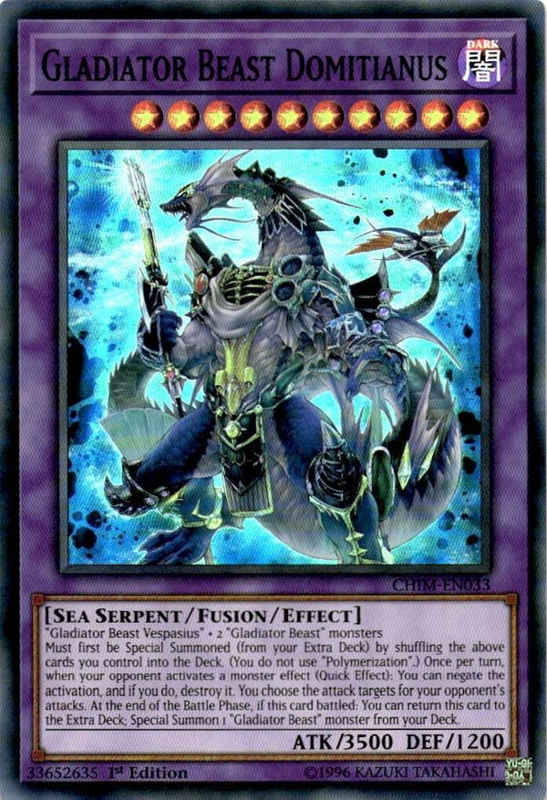 Yugioh Gladiator Beast Domitianus CHIM-EN033 Super Rare 1st Edition NM