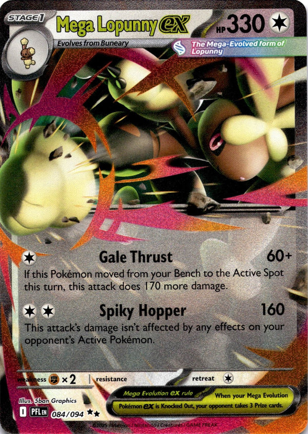 Pokemon Mega Lopunny ex 084/094 Phantasmal Flames Full Art Holo NM