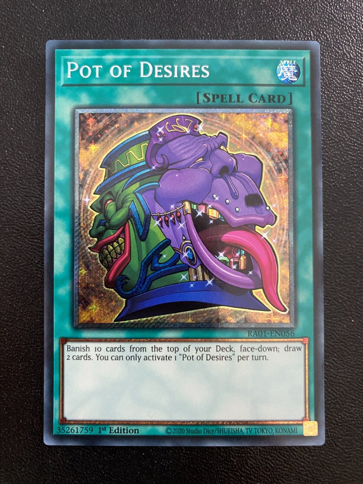 Yugioh Pot of Desires RA01-EN056 Platinum Secret Rare 1st Edition NM