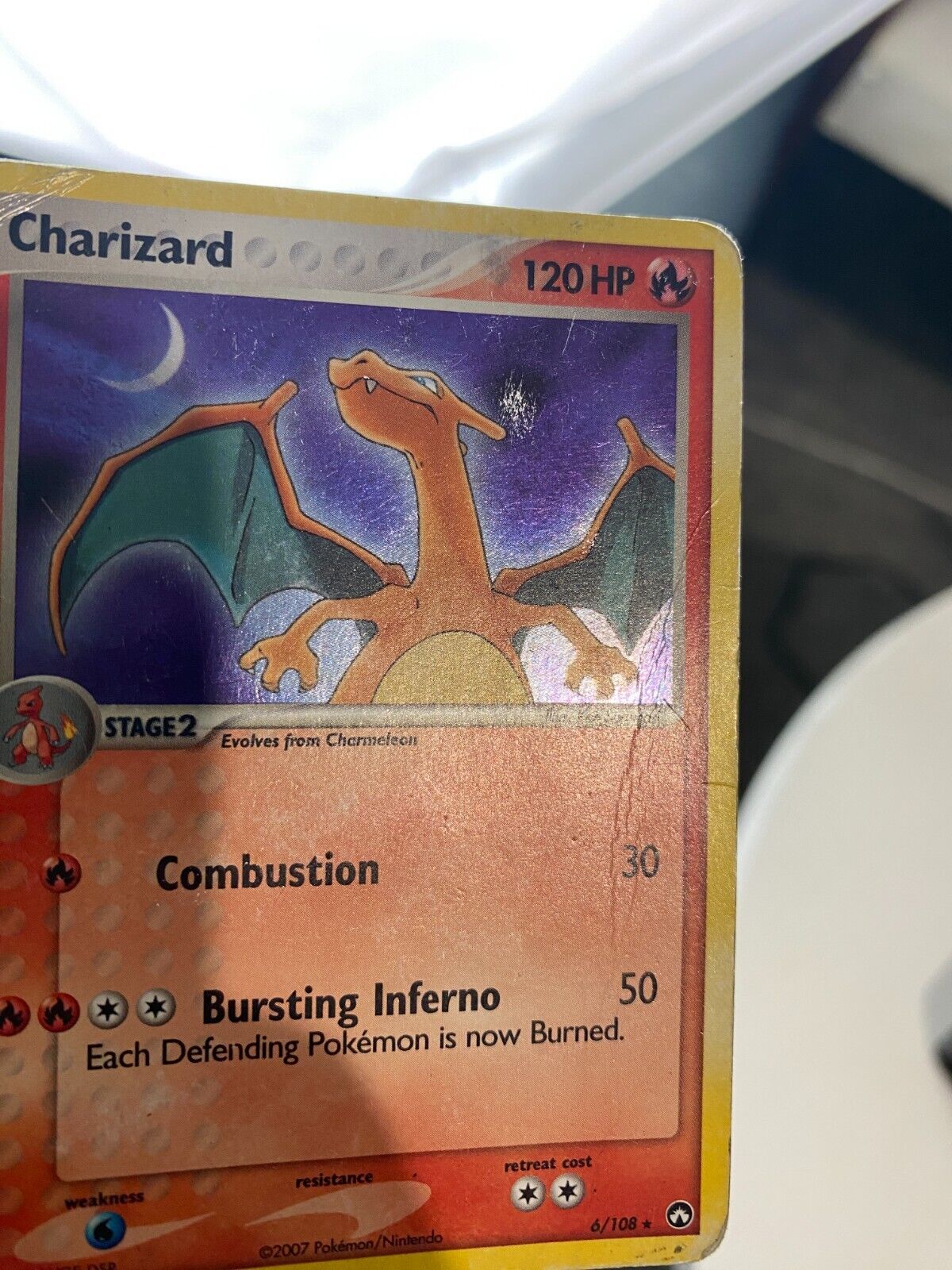 Pokemon Charizard 6/108 EX Power Keepers Holo DAMAGED