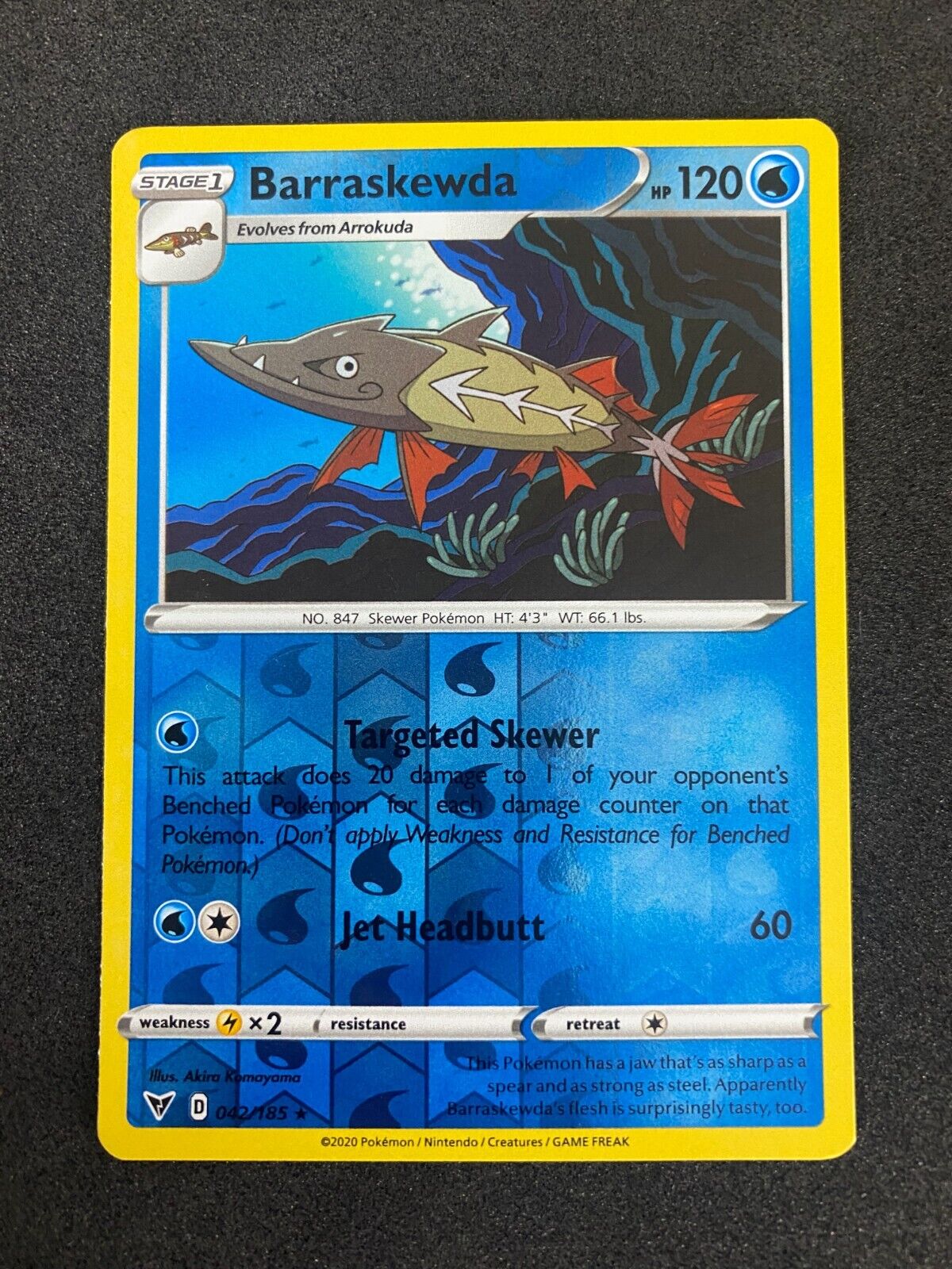 Pokemon Barraskewda 042/185 Vivid Voltage Reverse Holo LP