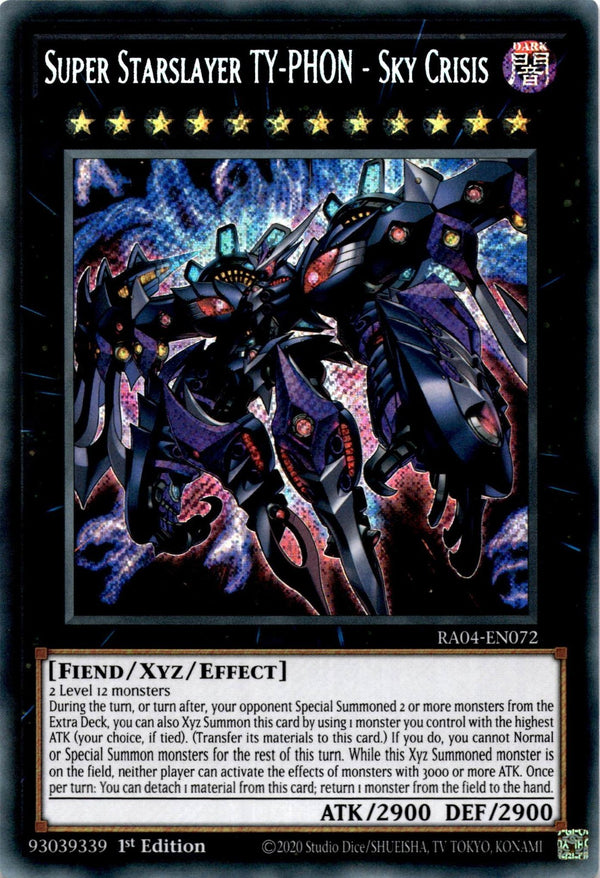 Yugioh Super Starslayer TY-PHON - Sky Crisis RA04-EN072 Secret Rare 1st Ed NM