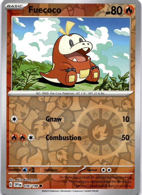 Pokemon Fuecoco 036/198 Scarlet Violet Base Reverse Holo NM