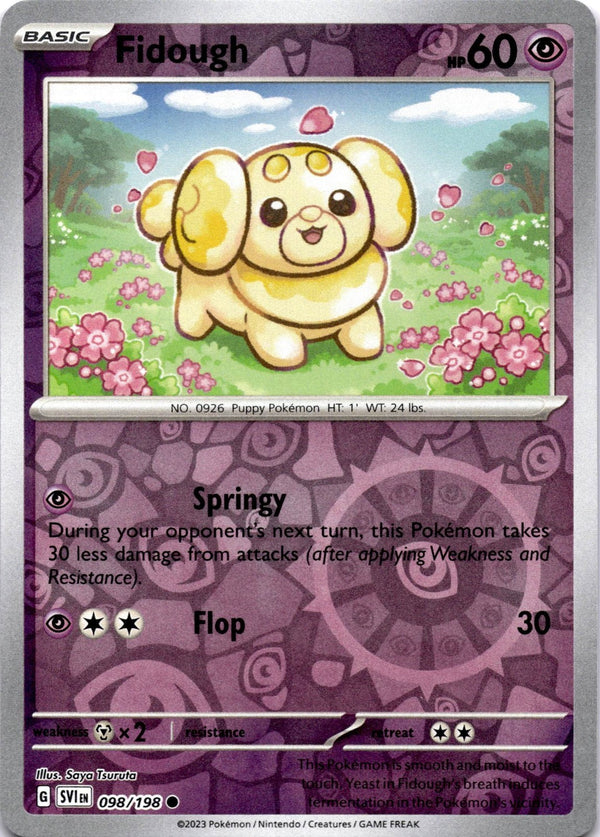 Pokemon Fidough 098/198 Scarlet Violet Base Reverse Holo VLP/NM