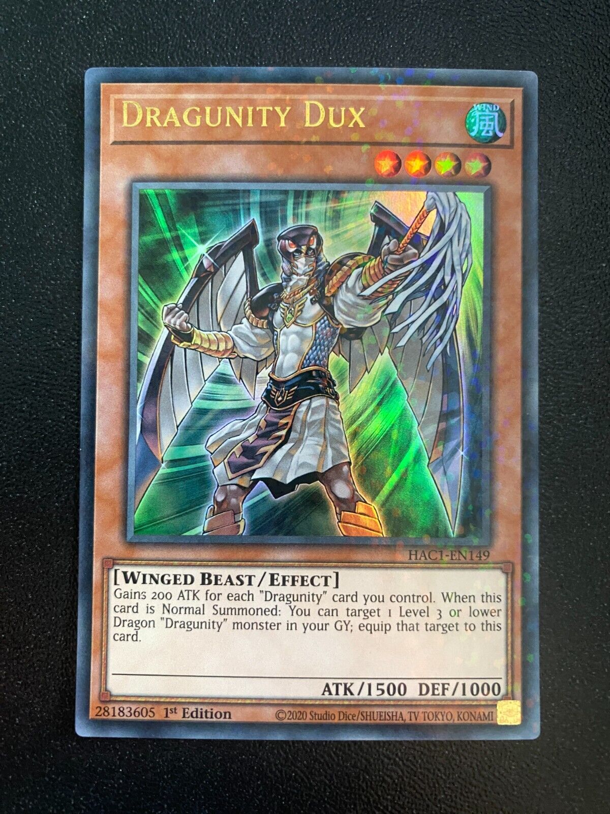 Yugioh Dragunity Dux HAC1-EN149 Terminal Ultra Rare 1st Edition NM/MINT