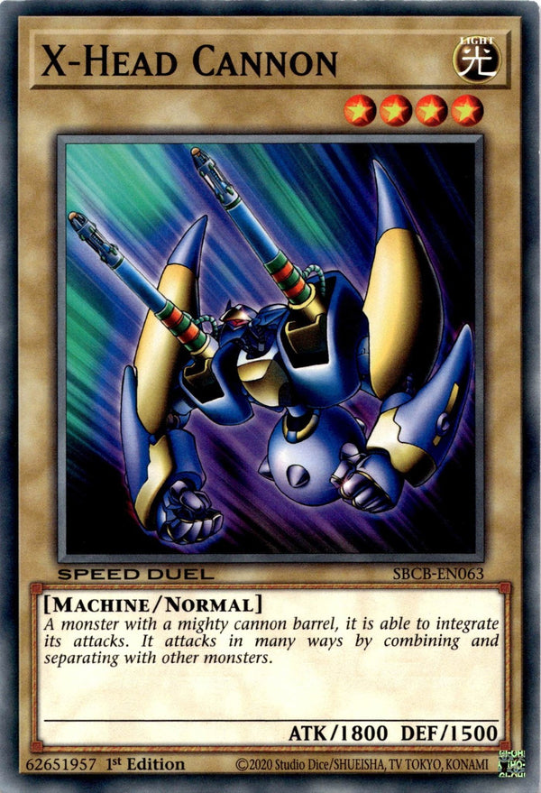 Yugioh X-Head Cannon SBCB-EN063 Speed Duel Common 1st Edition NM