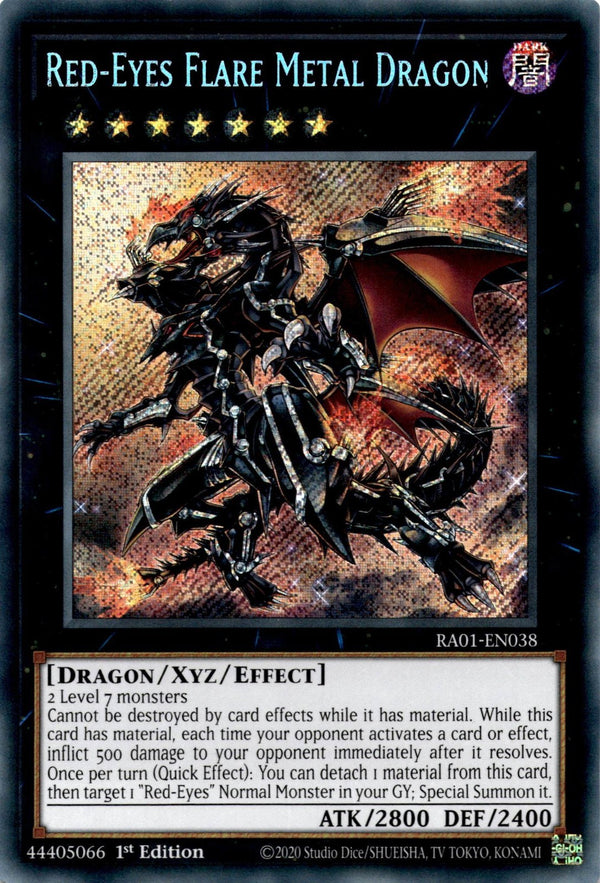 Yugioh Red-Eyes Flare Metal Dragon RA01-EN038 Secret Rare 1st Edition NM