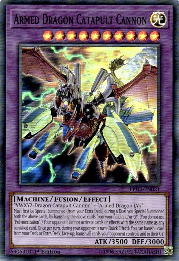 Yugioh Armed Dragon Catapult Cannon LED2-EN021 Super Rare 1st Edition NM