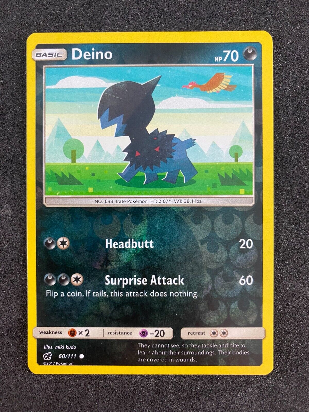 Pokemon Deino 60/111 Crimson Invasion Reverse Holo VLP-NM