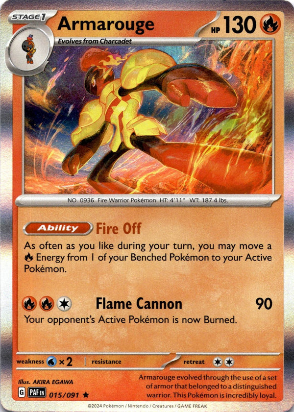 Pokemon Armarouge 015/091 Paldean Fates Holo NM
