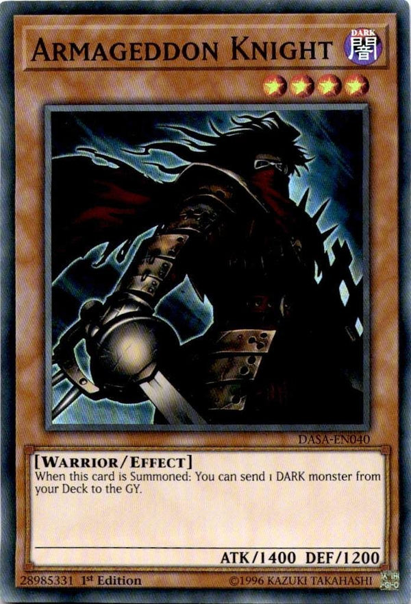 Yugioh Armageddon Knight DASA-EN040 Super Rare 1st Edition MP/LP
