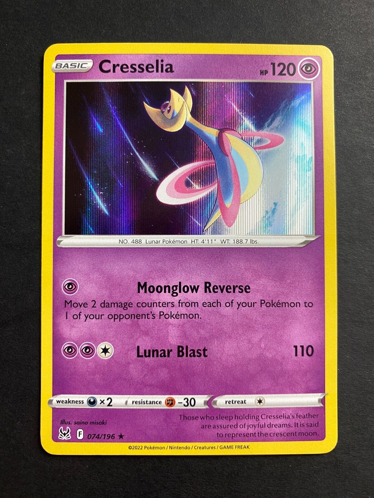 Pokemon Cresselia 074/196 Lost Origin Holo NM