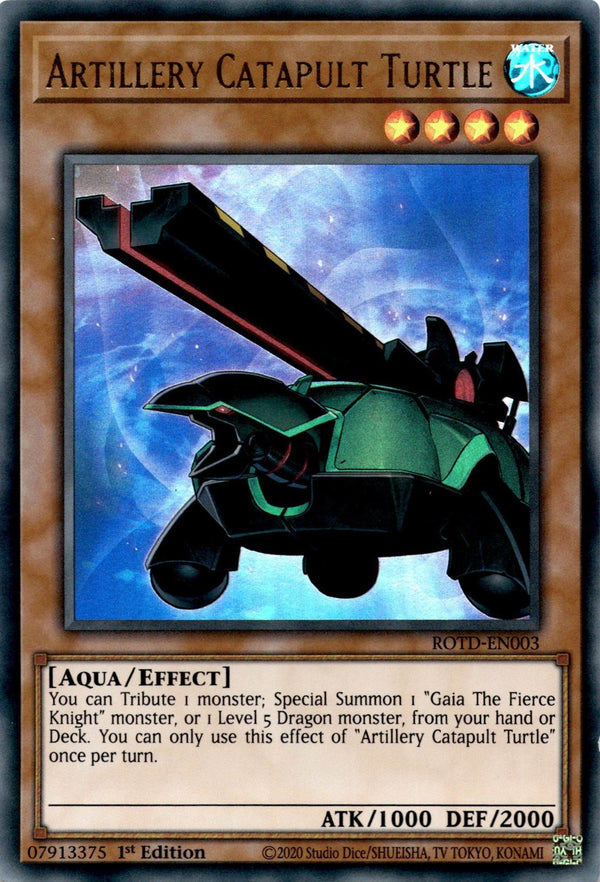 Yugioh Artillery Catapult Turtle ROTD-EN003 Super Rare 1st Edition VLP/NM