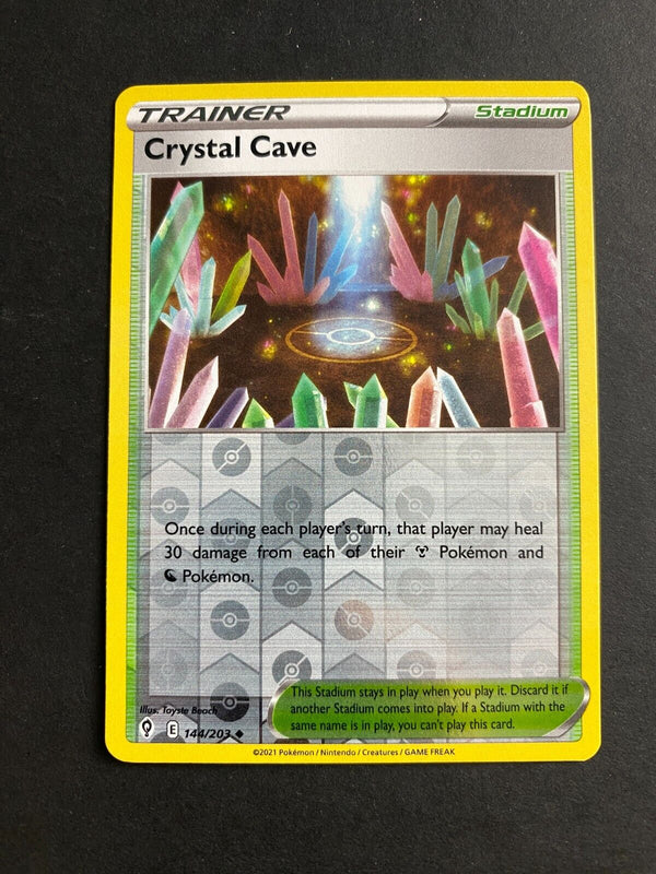 Pokemon Crystal Cave 144/203 Evolving Skies Reverse Holo LP/NM