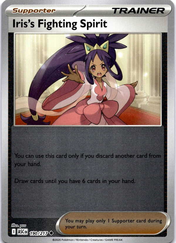 Pokemon Iris's Fighting Spirit 190/217 Ascended Heroes Reverse Holo NM