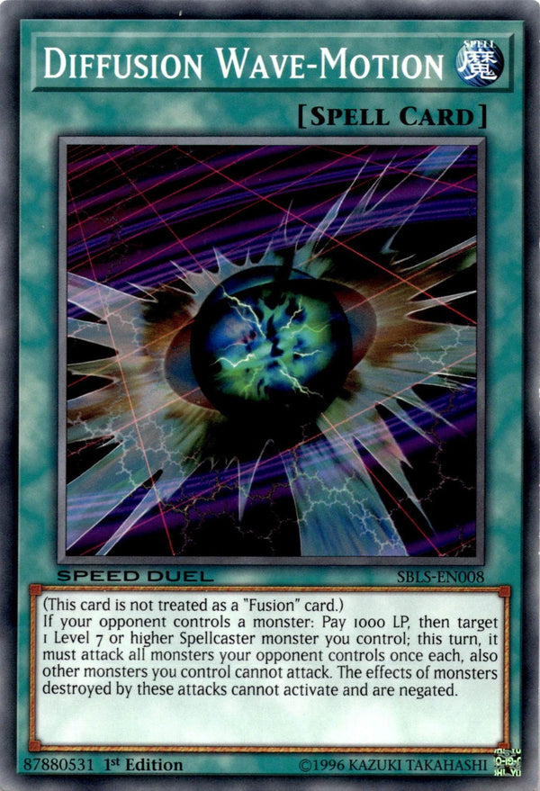 Yugioh Diffusion Wave-Motion SBLS-EN008 Speed Duel Common 1st Edition LP